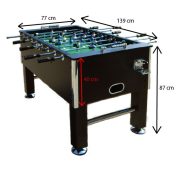 Capetan® Kick 400 extra erős 84kg súlyú asztalifoci asztal felnőtt csocsóasztal, wenge (mély barna tónus) színben, gumi tapadókorongos tappancsokkal